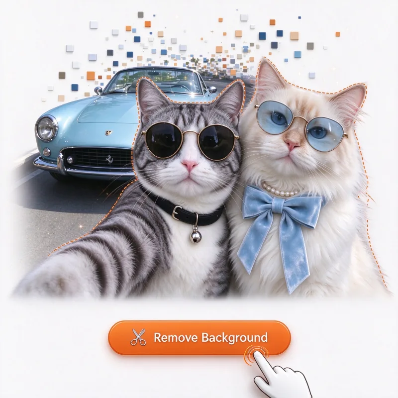 Pressing the Remove Background button to erase the image background with AI