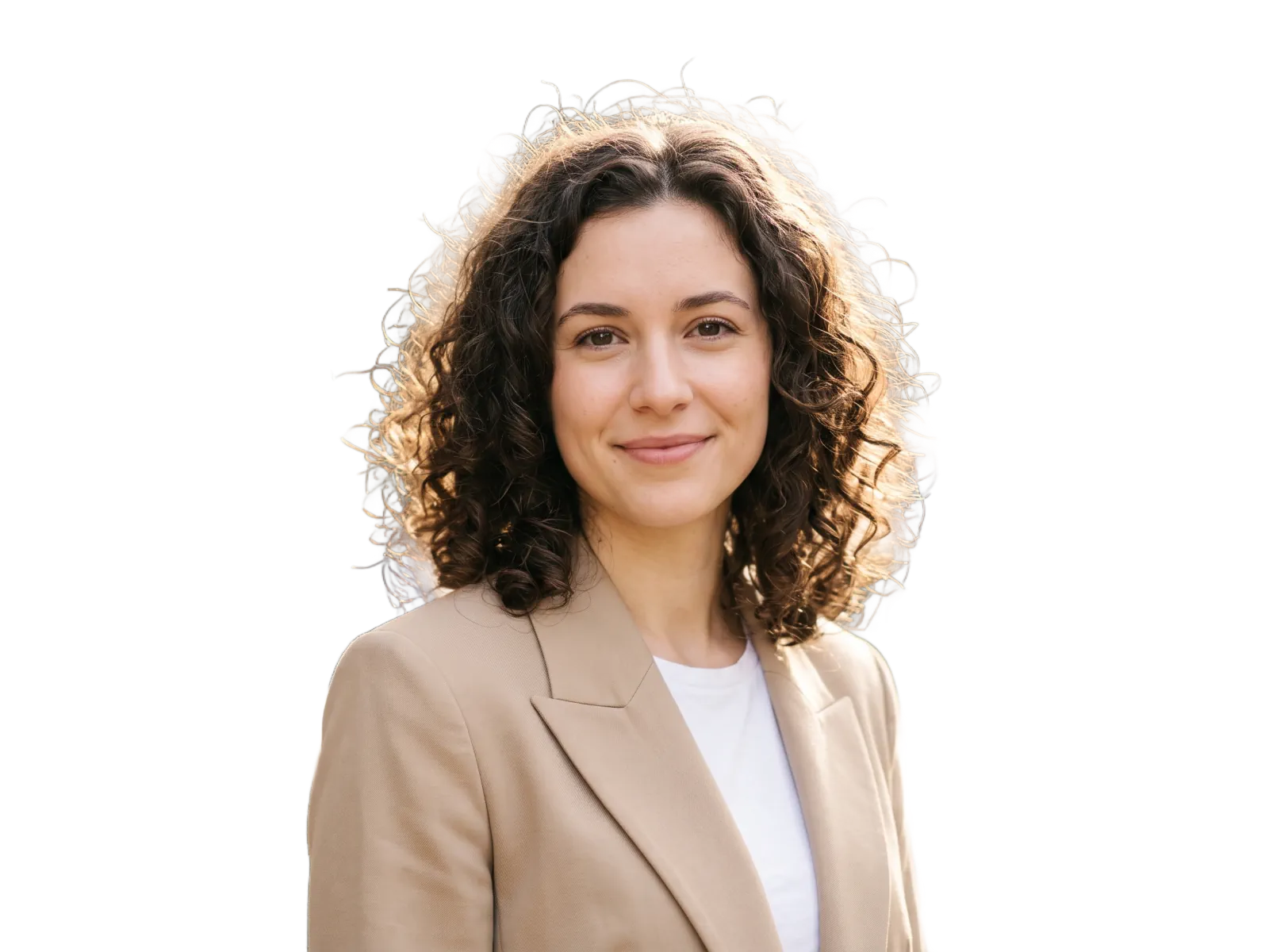Portrait with hair edges intact after removing the background with the AI Background Remover