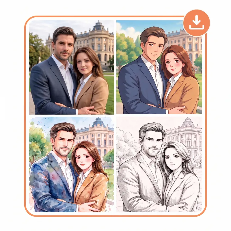 Preview and download watermark-free AI-edited photos in up to 4K resolution